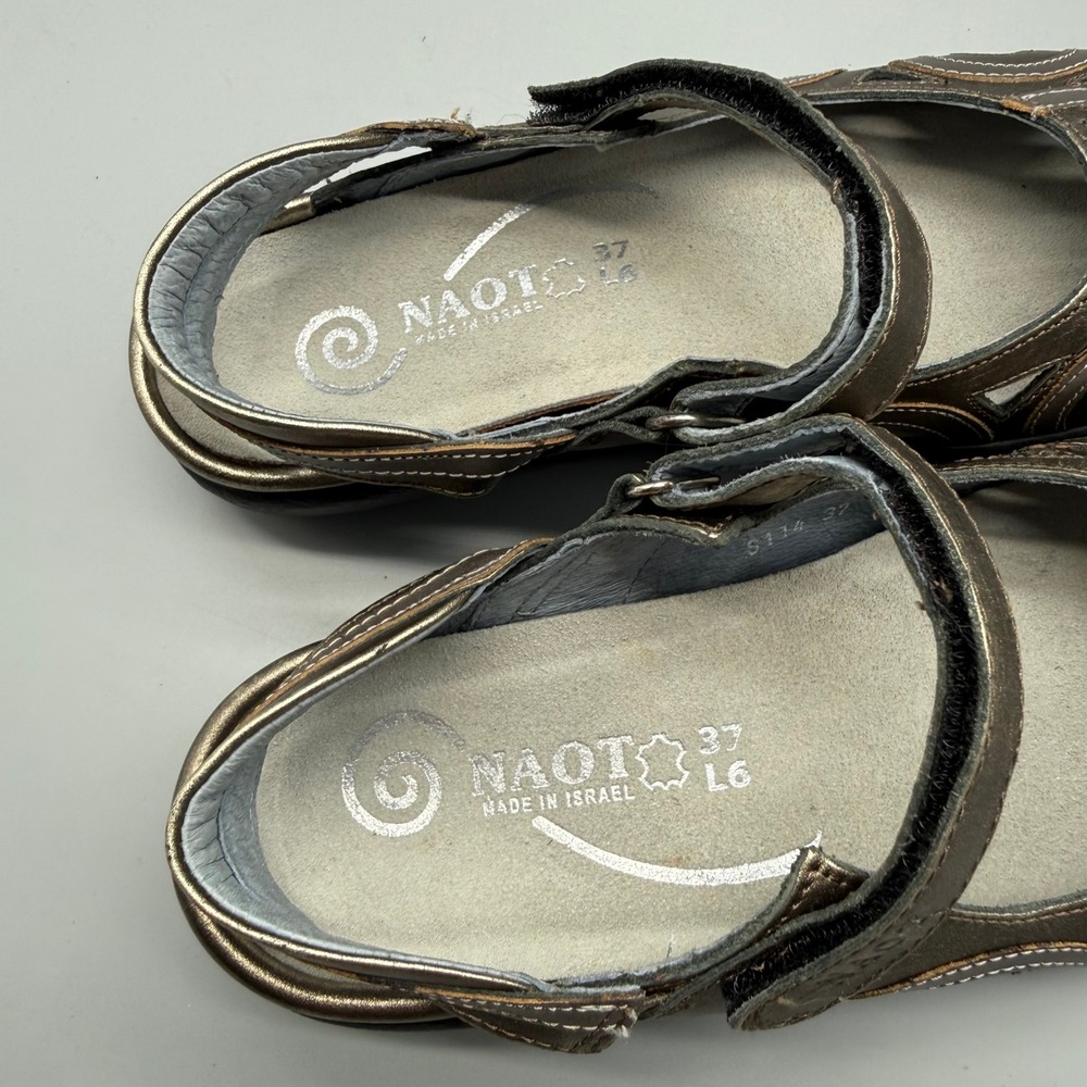 Naot Kirei Mary Jane Flats Womens 37 US 6.5 Bronze Metallic Leather Shoes Kura - Picture 5 of 6